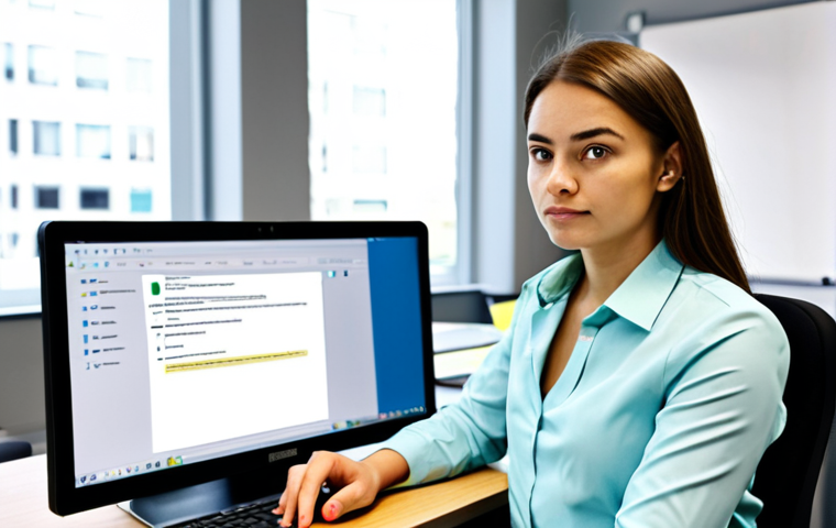 **

"A friendly, professional-looking young woman sitting at a desk in a brightly lit office, fully clothed in business casual attire, looking concerned while staring at a laptop screen displaying a "Hacked!" message. A sticky note on her monitor reads 'password'. Safe for work, appropriate content, professional, perfect anatomy, natural proportions, well-formed hands, proper finger count, modest clothing. The background is a clean, modern office space with blurred colleagues working in the distance."

**