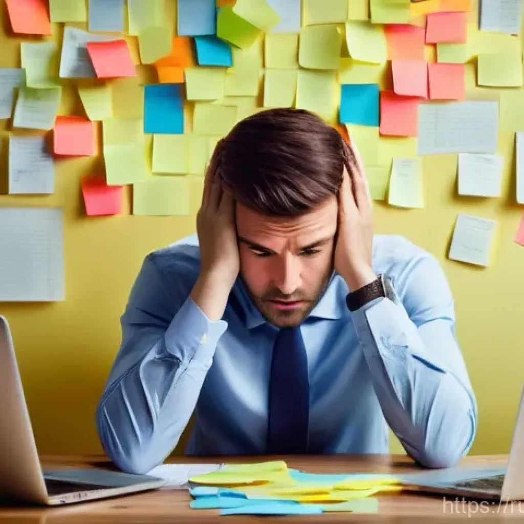 비밀번호 관리 시스템을 통한 생산성 향상 - **Prompt:** A person (mid-30s, smartly dressed in business casual attire) at a cluttered desk, looki...