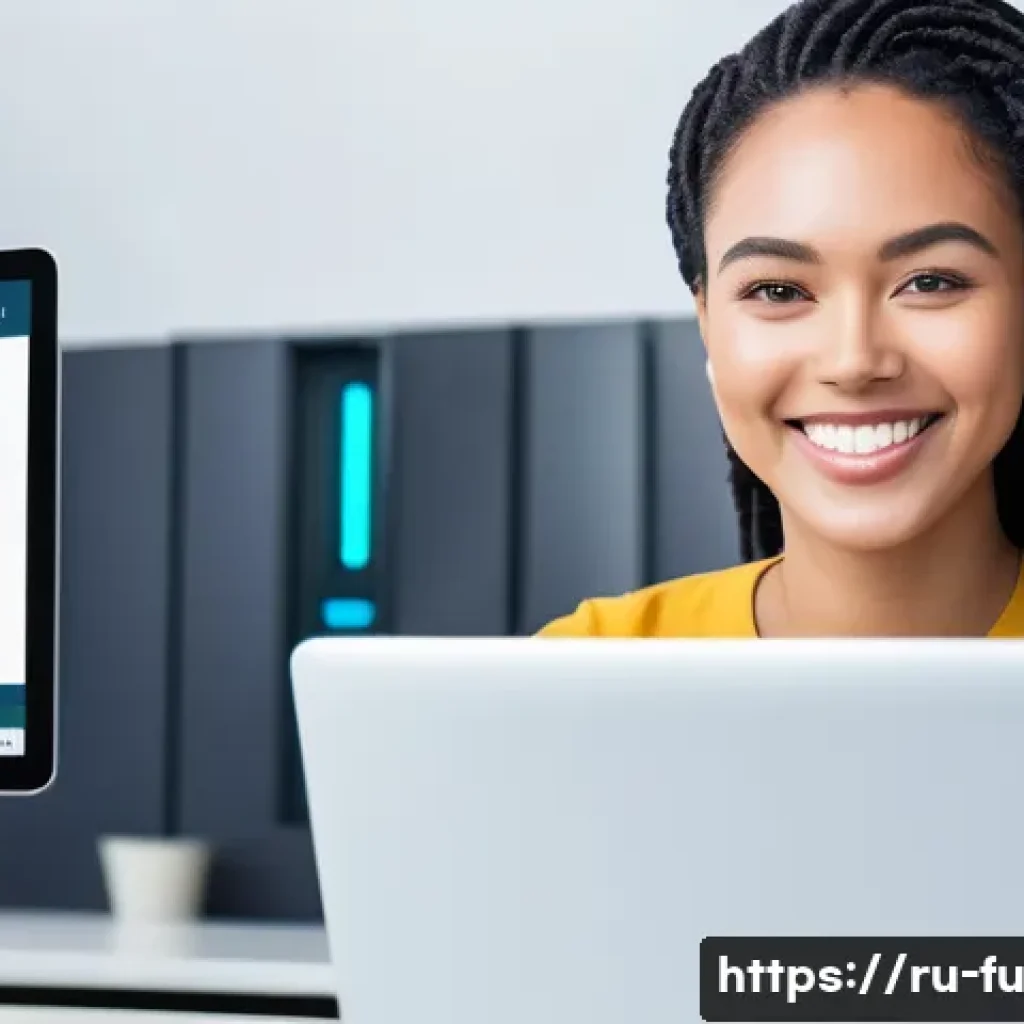 패스워드 관리 시스템의 주요 기능 - **Prompt:** A young, diverse professional in a modern, well-lit office setting is smiling confidentl...