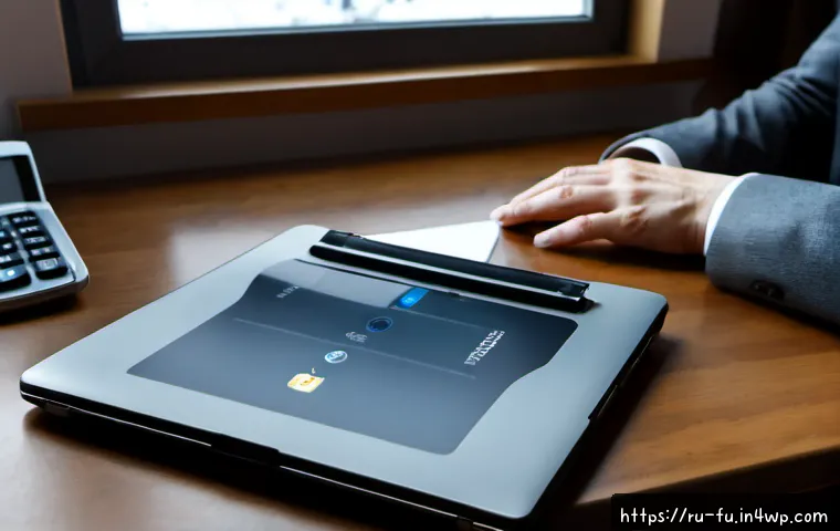 Home 17 패스워드 관리 시스템의 선택 기준 정리 - Photorealistic home office scene in Moscow, a middle-aged Russian professional comparing password ma...